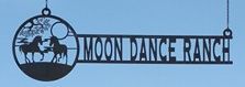 metal ranch entry sign moon horse